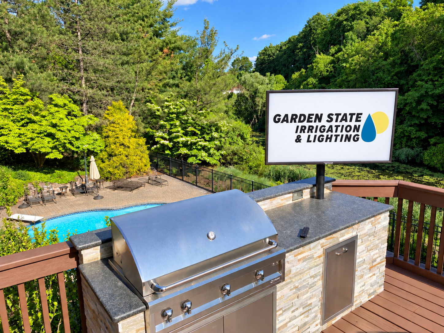 Outdoor kitchen television